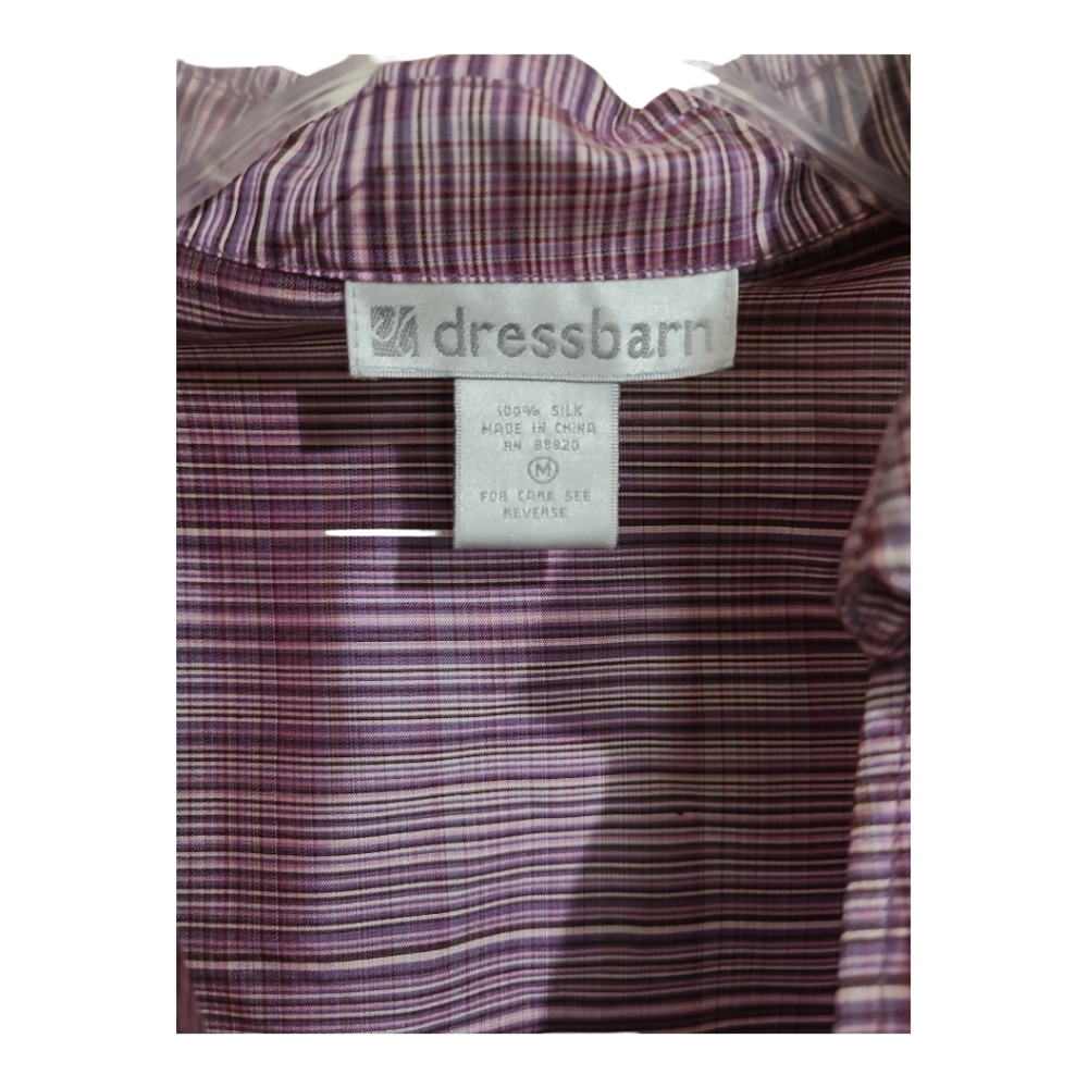 Dressbarn Plum Silk Wrap Top Sz M - Picture 2 of 5